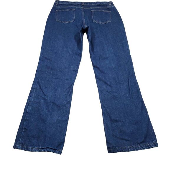 Natural Reflections Flannel Lined Straight Leg Jeans Women's Size 12 Blue Denim - Picture 2 of 12
